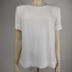 NWD Brooks Brothers white short sleeve round neck blouse top ladies size 8